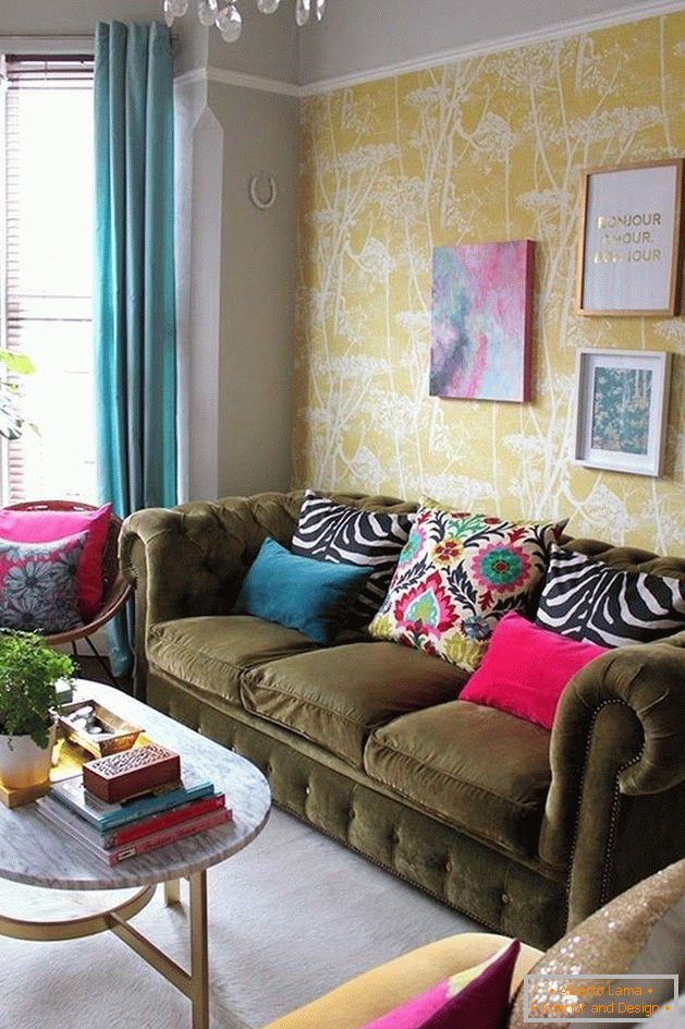 Living room with color accessories