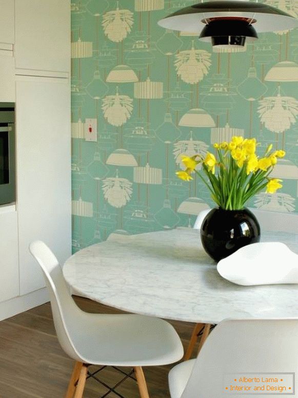 Interesting wallpaper for the kitchen 2015