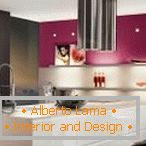 An interesting combination of colors in the interior of the kitchen