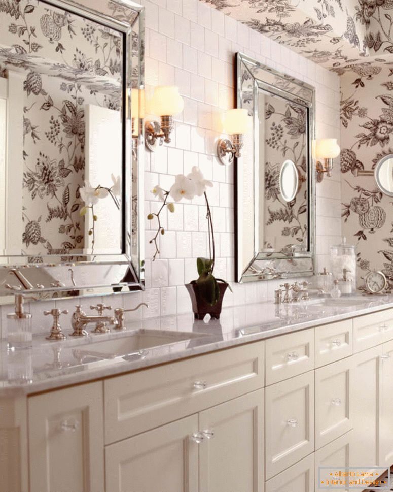 charcoal-white-floral-wallpaper-bathroom-hyde-evans-design