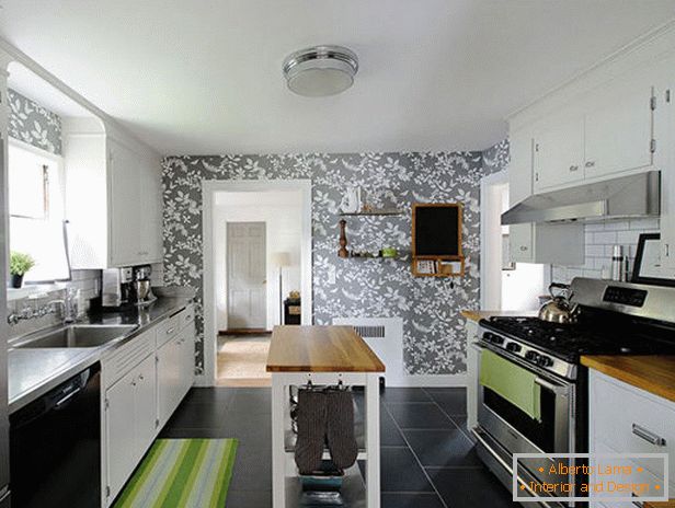 kitchen under wallpaper photo