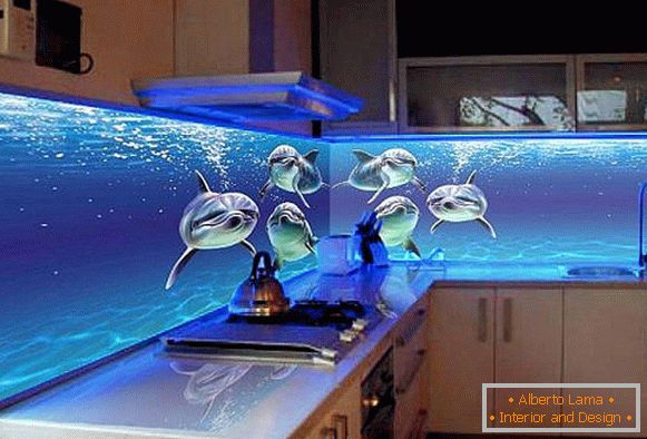 photo wallpaper 3d on wall for kitchen