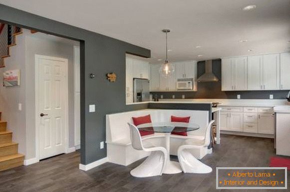 Fashionable gray laminate in the kitchen - photo