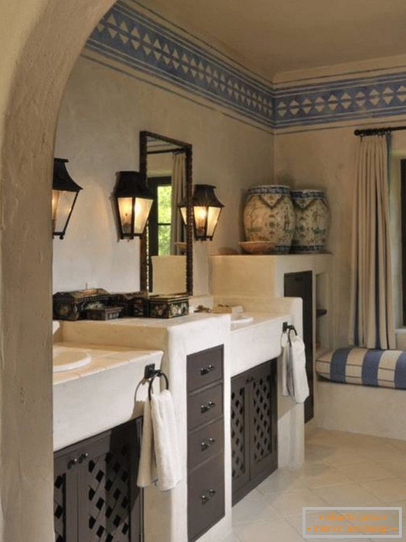Ancient bathroom design in Provence style photo