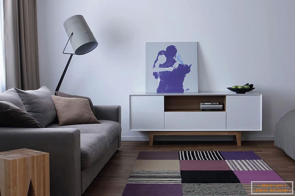 Studio in Scandinavian style with elements of minimalism