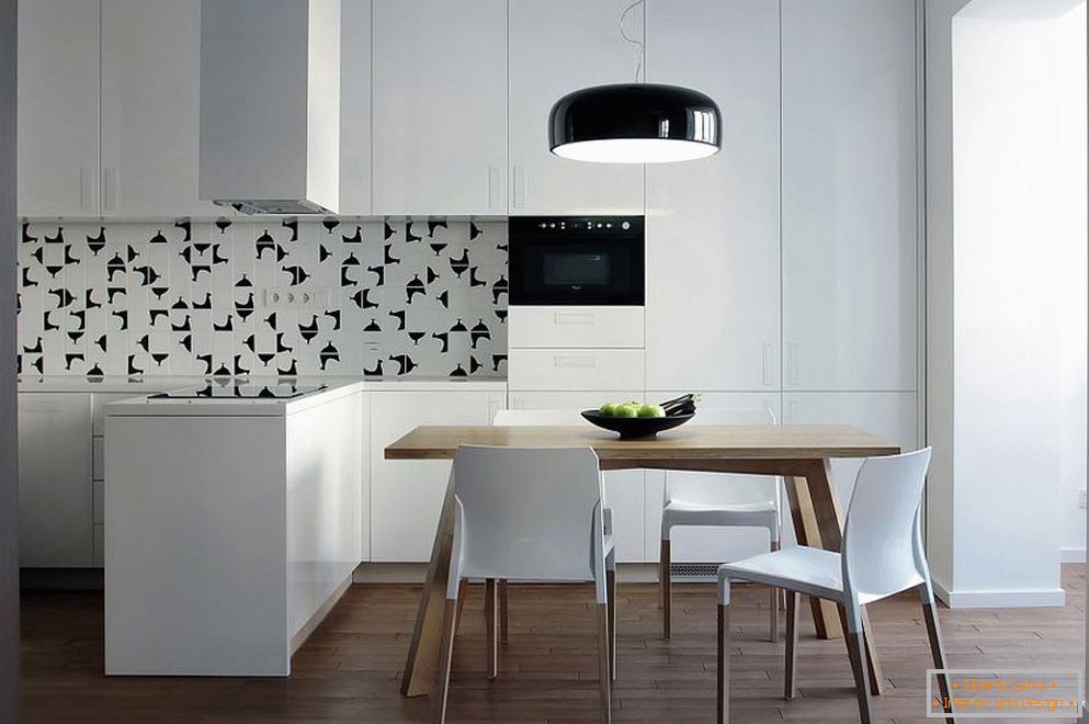 Studio in Scandinavian style with elements of minimalism