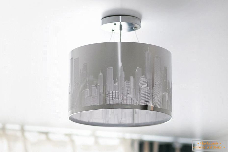 The original lampshade depicting the night city