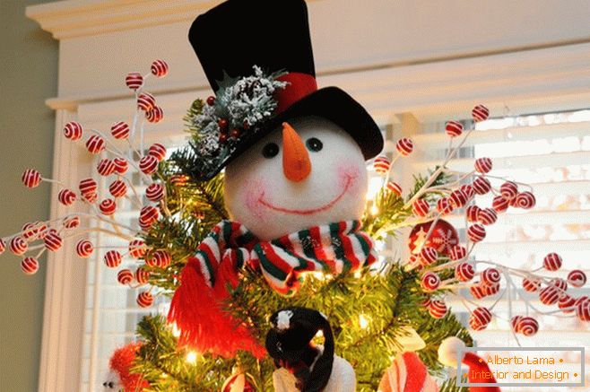 A beautiful snowman in a nursery