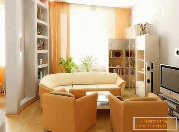 Design of a small living room - small furniture