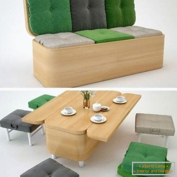 Design of a small living room - multifunctional furniture