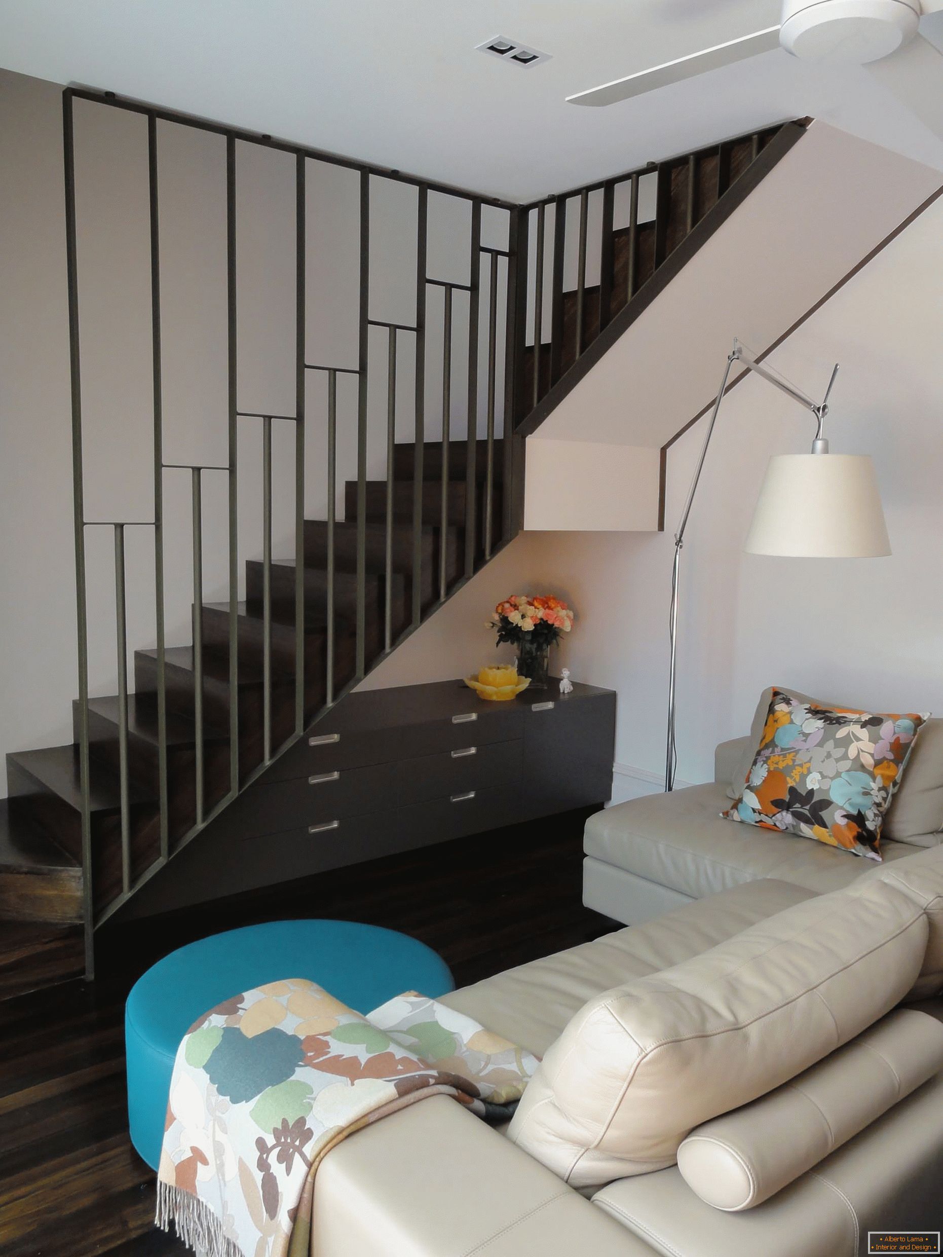 Small living room under the stairs