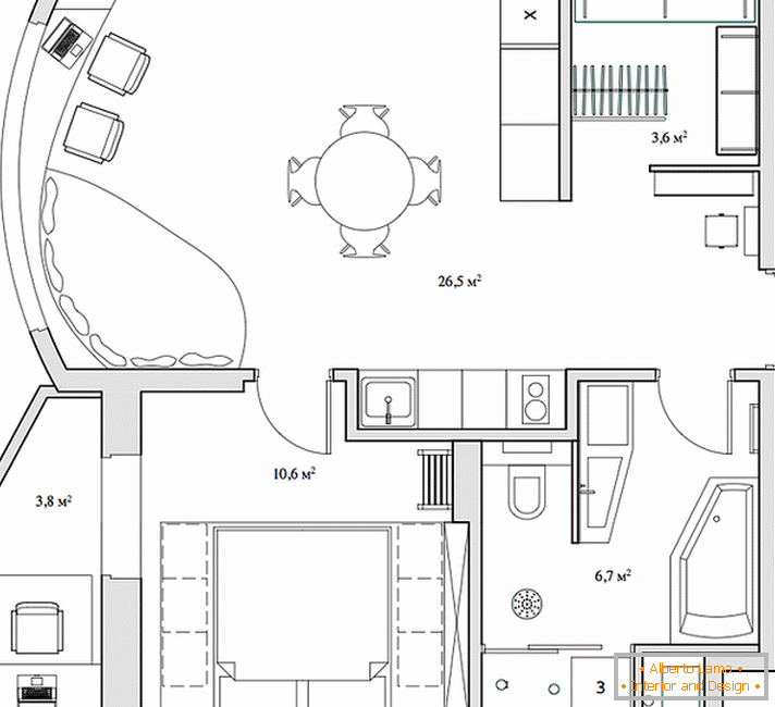 Planning a studio apartment in Russia