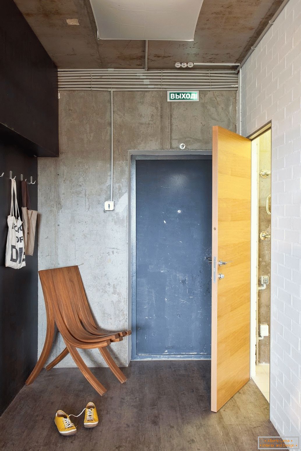 The hallway of a designer studio apartment in Russia