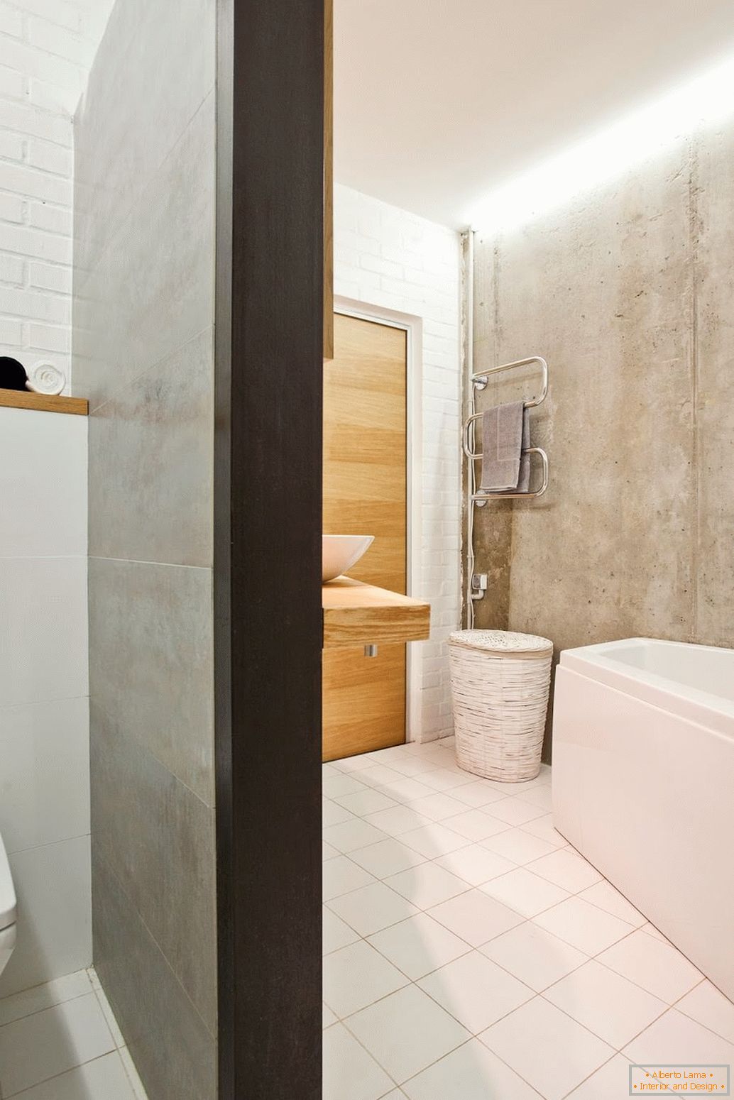 Bathroom design studio apartment in Russia