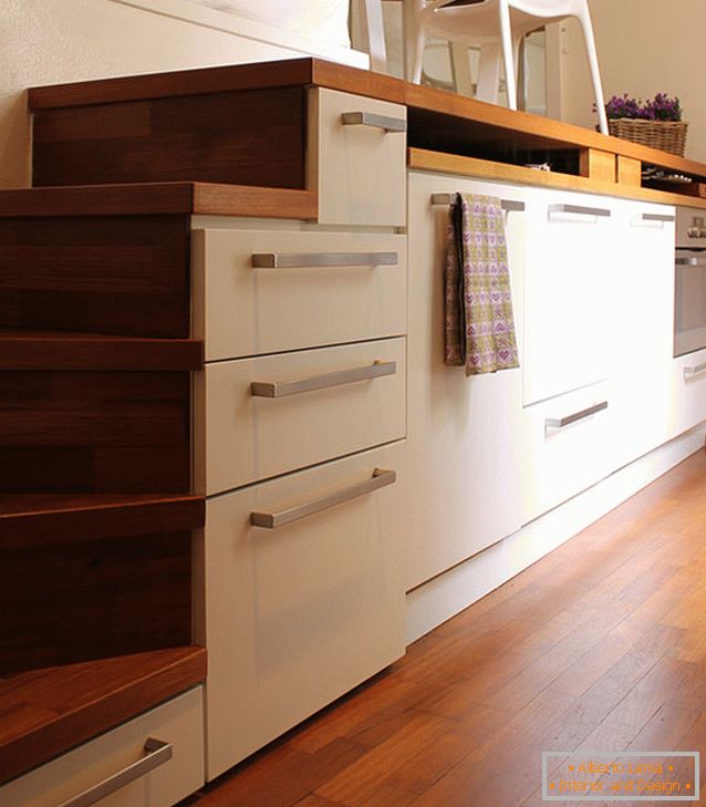 Kitchen of a small studio apartment in Milan