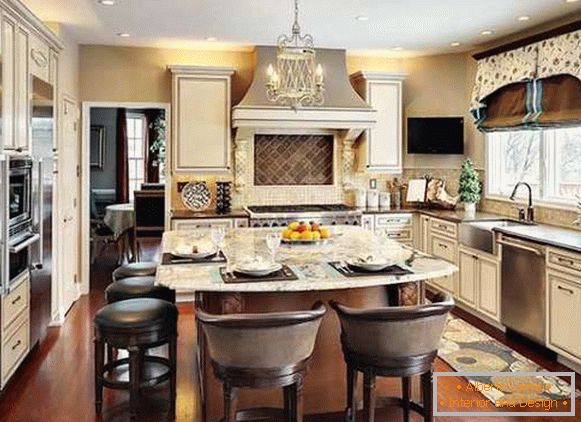 Classic kitchen interior dining in the country house