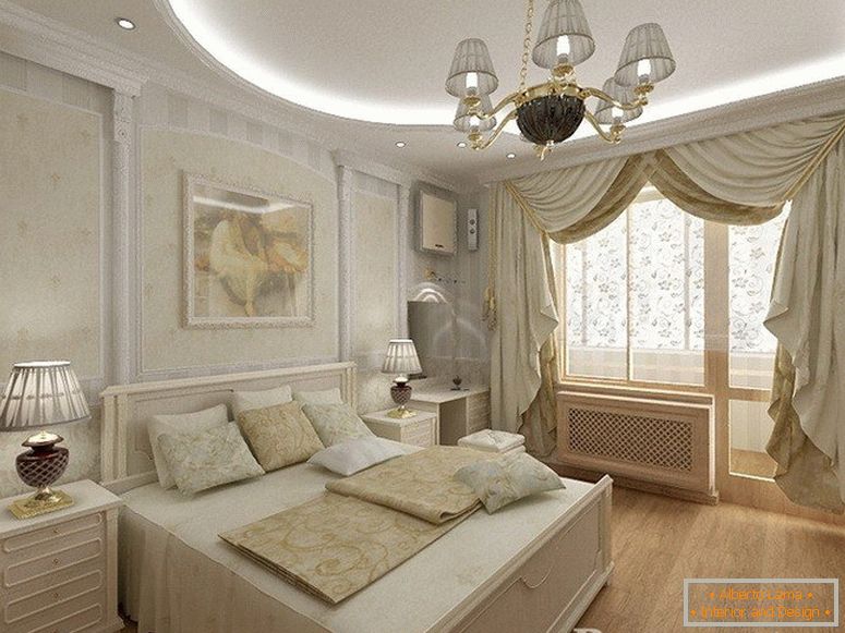 Design project of a bedroom in a classic style