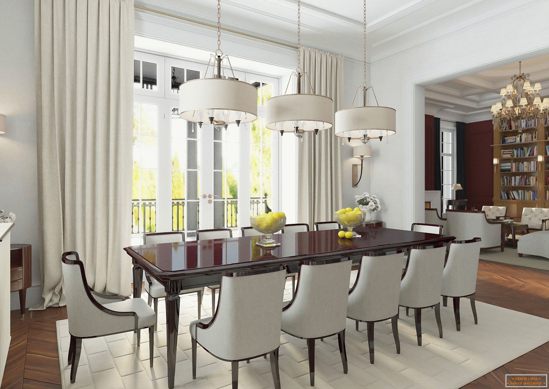 Dining area in a separate room