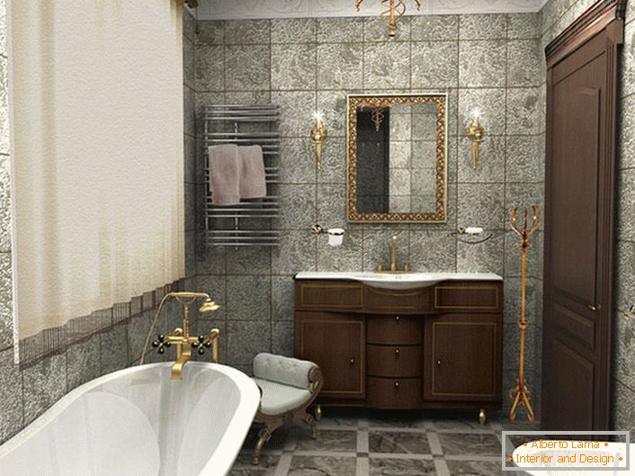 Luxurious bathroom in Art Deco style