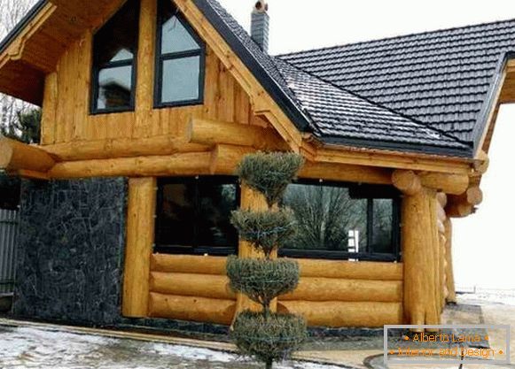 pvc windows in a wooden house