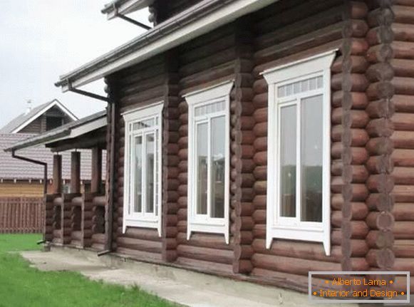 windows in a wooden house