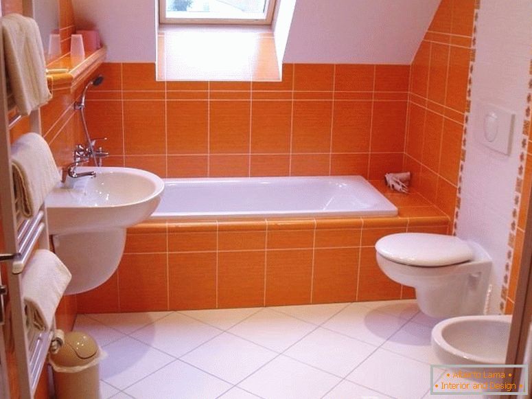 Orange ceramic tiles