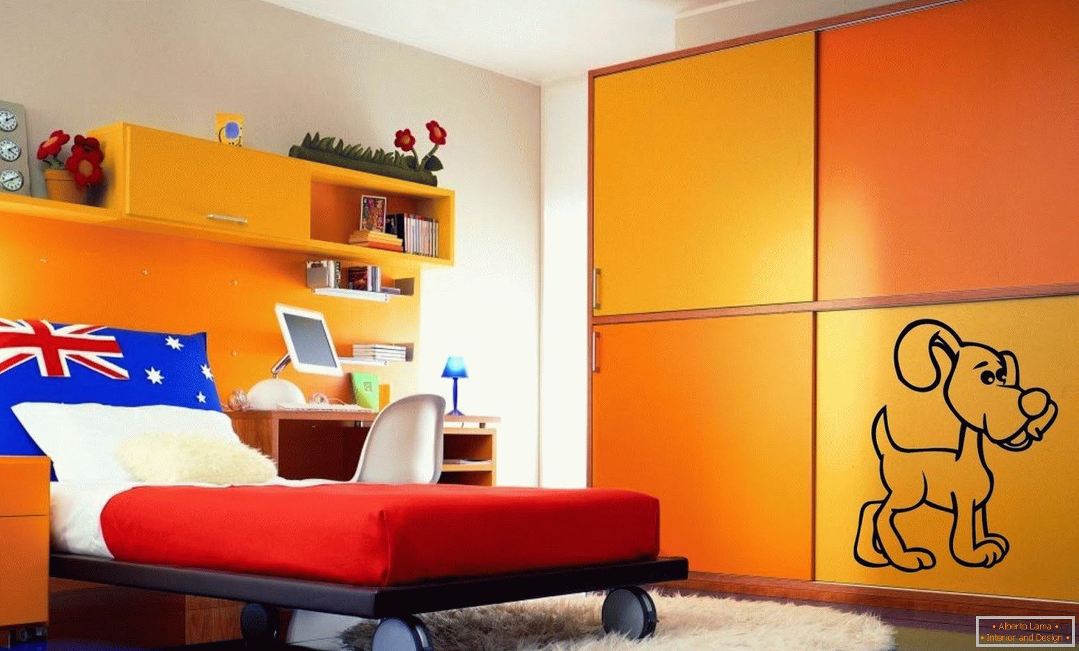 Furniture in orange color