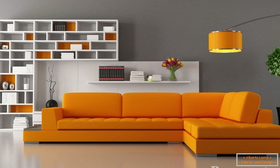 Orange furniture в гостиной