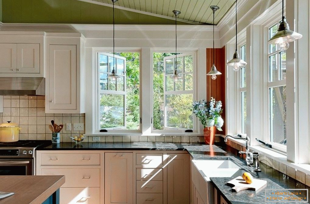 Large windows in the kitchen