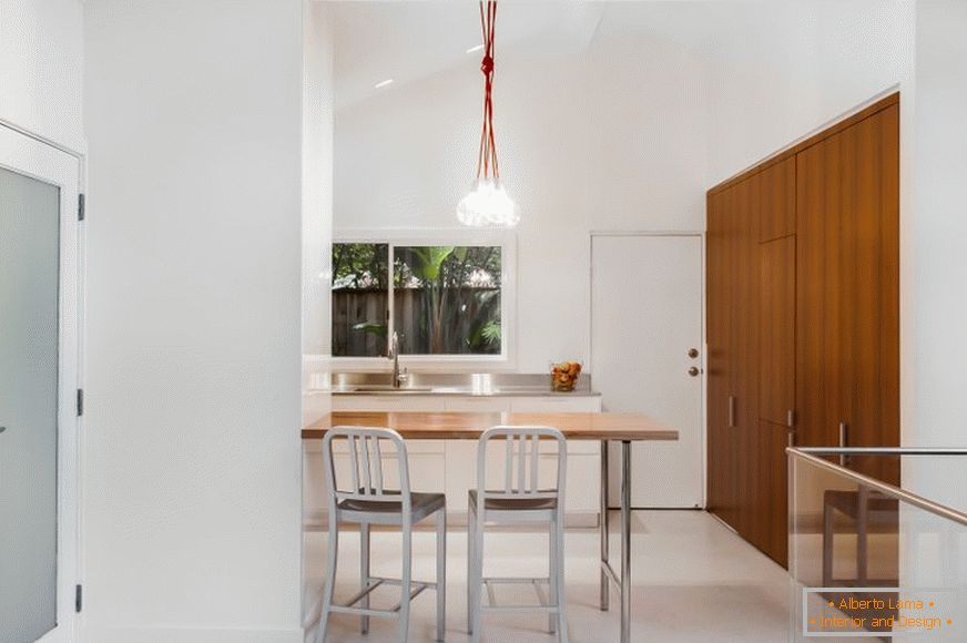 Kitchen interior in white color