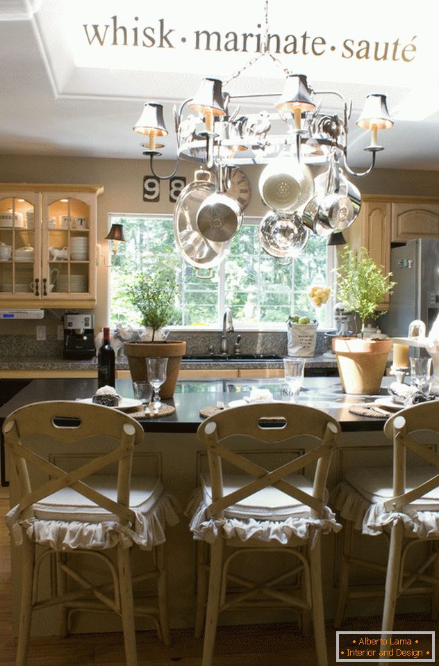 Beautiful chairs in the interior of the kitchen
