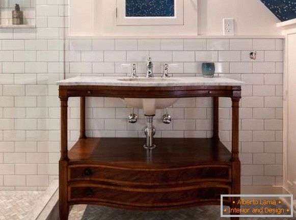 Cabinet for a built-in sink with a countertop in the bathroom