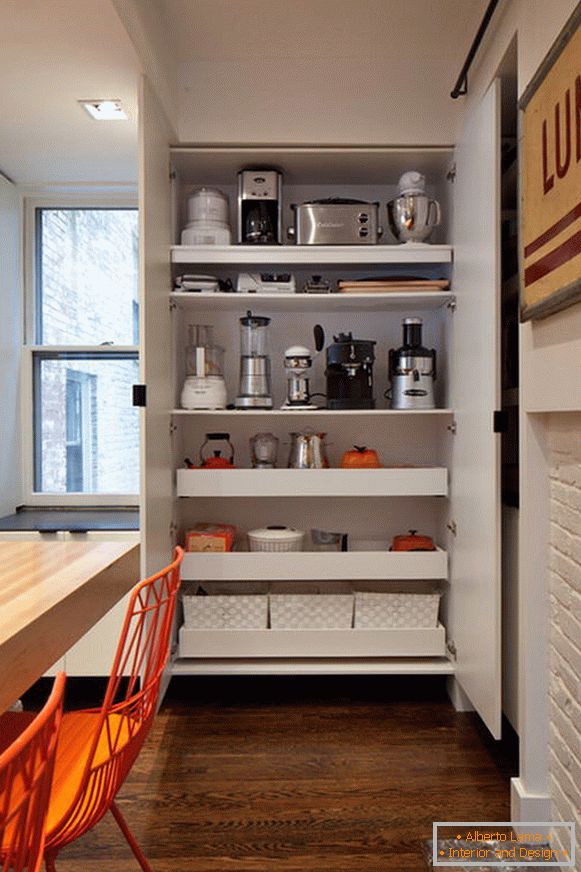 Open shelves in the kitchen
