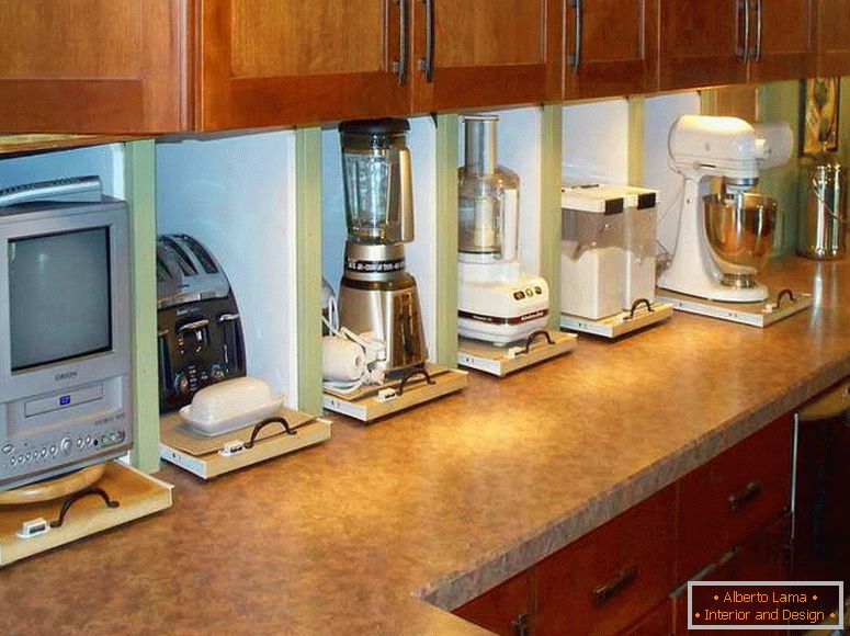 Retractable shelves for kitchen appliances