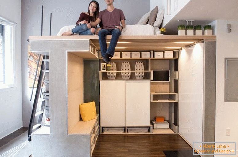 Unusual interior of a small apartment