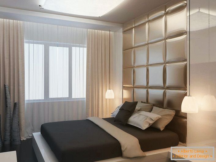 Design project of a bedroom in an apartment of a usual high-rise building near Moscow.