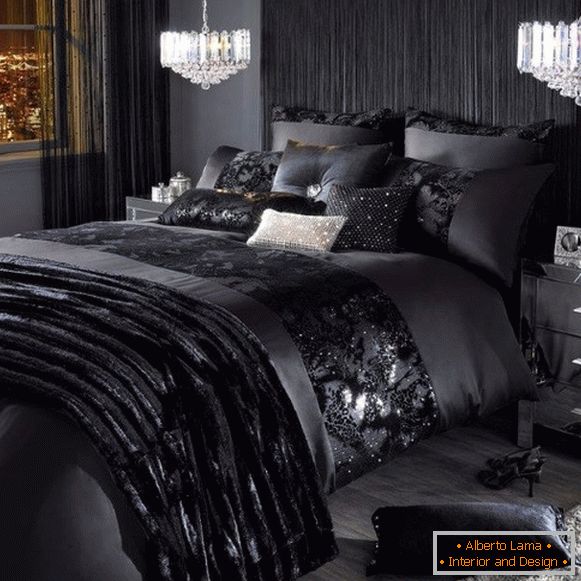 Black bed linen photo 54