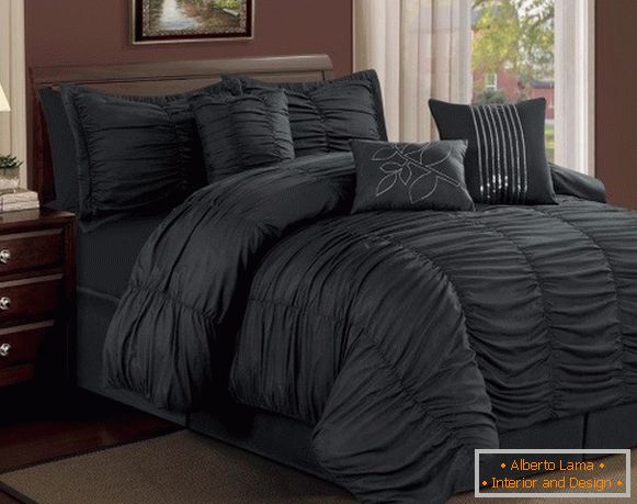 Black bed linen photo 55