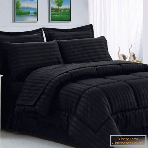 Black bed linen photo 56