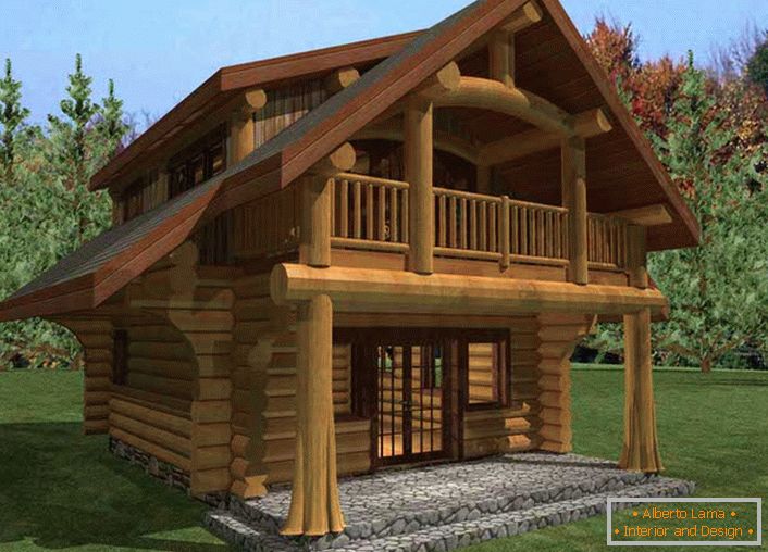 A handmade fairy tale is a log cabin made of logs in the style of an alpine chalet, for private use and a boarding house for wealthy tourists.