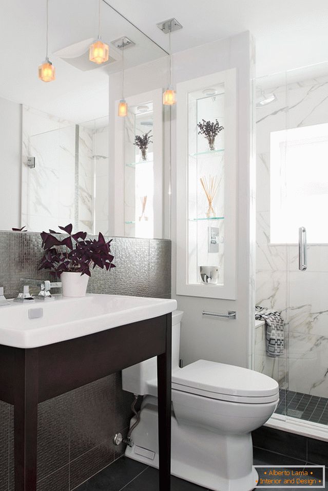 Shower cabin in the bathroom