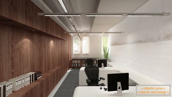 Working areas in the office are illuminated by smart LED lights that can support the specified parameters.