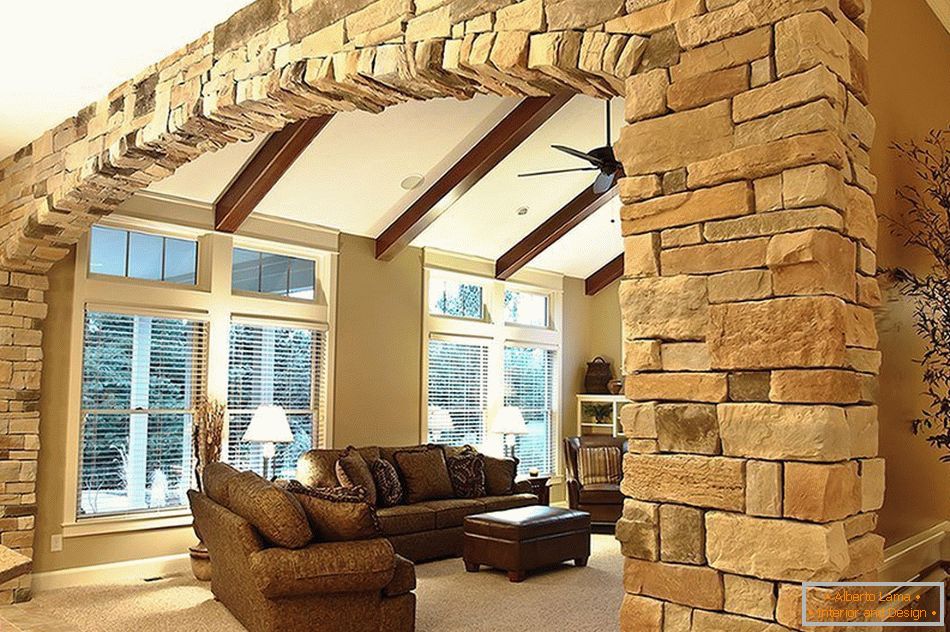 Decorating the living room with a decorative stone