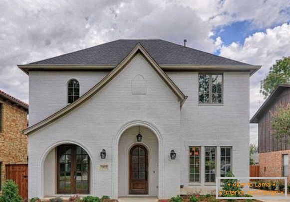 Beautiful facades of private houses - photo of a house made of bricks