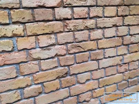 Facing brick facade - photo panels for decoration