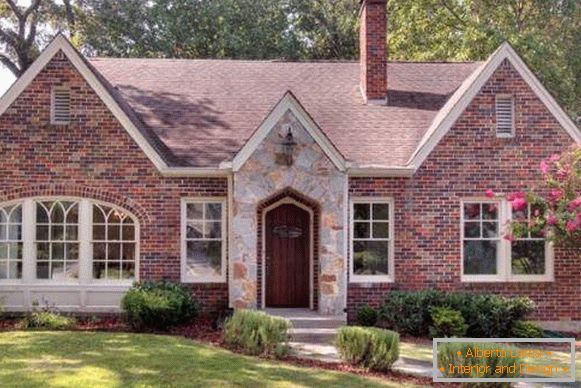 Finishing the facade of a private house with beautiful brick panels