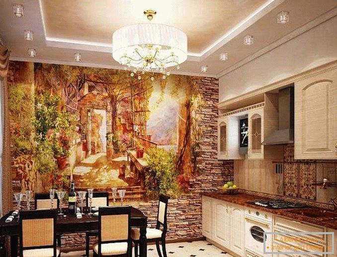 modern wall decoration in the kitchen photo, photo 21