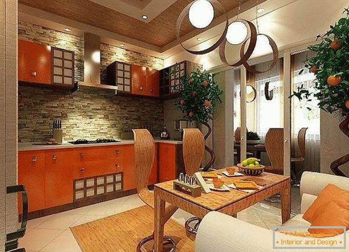 ideas of wall finishing in the kitchen, photo 22