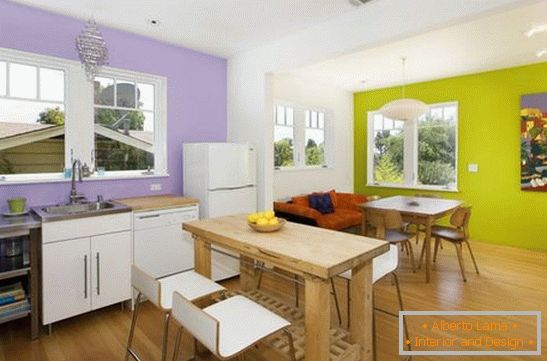 wall decoration in the kitchen in different colors, photo 30