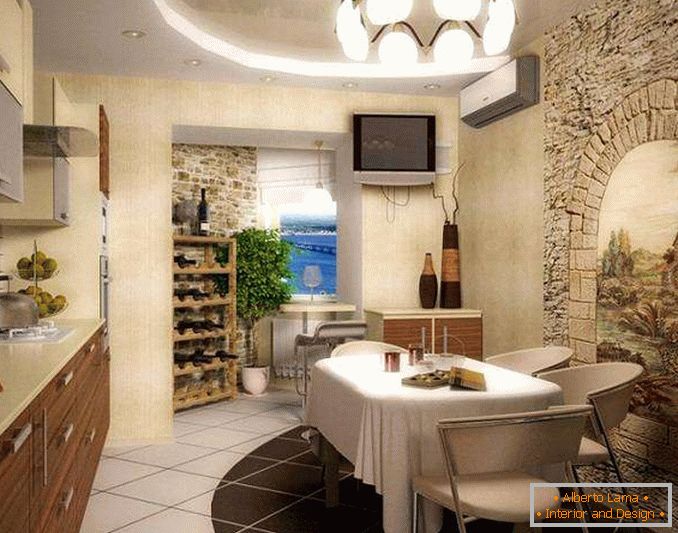 decoration of walls with decorative stone in the kitchen photo, photo 8